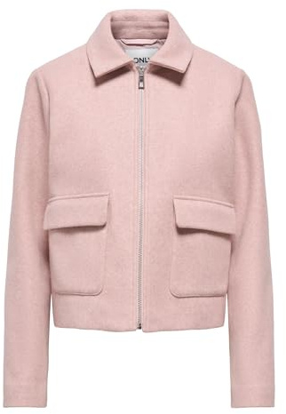 ONLY Onlvela OTW Veste courte zippée pour femme, rose brumeux, XS