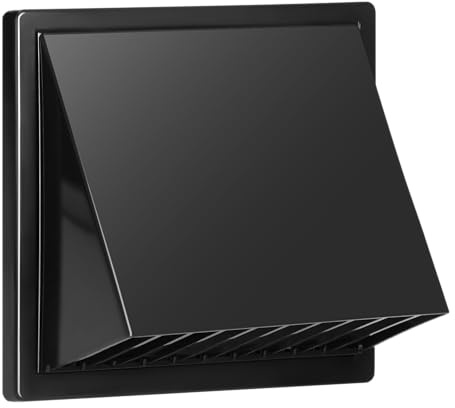 MIRATIC Grille Ventilation Extérieure Murale avec Clapet Anti-Retour Sortie VMC avec Capuchon Anti-Pluie Grille Aeration Carrée en ABS (gris, 80-150 mm)