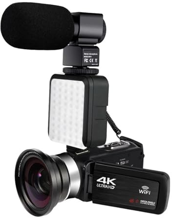 FJLKGDSP 4k Digital Camera High-Definition Video Recorder With Microphone And Touch Screen For Sports And Action Photography(E)