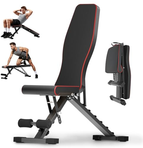 ALSO GO Adjustable Weight Bench, 660LBS Multifunctional Workout Benches, Foldable Incline Decline Bench Press, Full Body Strength Training Equipment for Home Gym