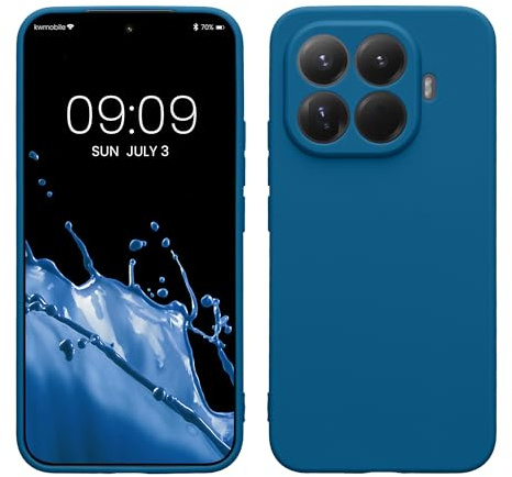 kwmobile Handyhülle für Xiaomi 15T Pro Hülle - weiches Handy Silikon Case - Schutzhülle Cover - Blue Reef