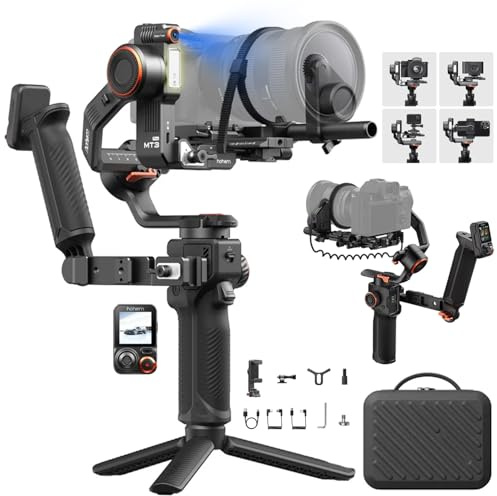 hohem iSteady MT3 PRO KIT w/Spot Mini Motor & Twist Handle, Gimbal Stabilizer for Cameras Canon Sony Panasonic Nikon Fujifilm GoPro Smartphone, 2.5kg(5.51lbs) Payload, AI Tracking, Detachable Remote