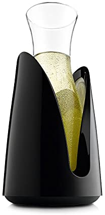 Vacu Vin 3645460 Rapid Carafe rafraîchissante + support plastique Verre Noir 29,5 x 15 x 15 cm