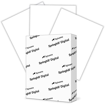 Springhill Weißes Kartonpapier, 21,6 x 27,9 cm, 30,4 kg Pergamentborsten, 147 g/m², hochwertiger leichter Karton, Pergamentdruckerpapier mit strukturierter Oberfläche, 250 Blatt (1 Ries)