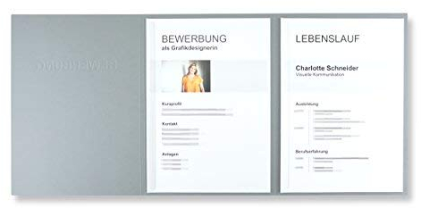 20 Stück SPAR-SET dreiteilige Bewerbungsmappen Grau in feinster Lederstruktur - inklusive 20 Versandumschläge