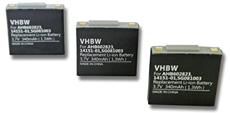 vhbw 3X Akku kompatibel mit Agfeo 9120 Systemheadset, Agfeo 9125 Systemheadset Wireless Headset Kopfhörer (340mAh, 3.7V, Li-Polymer)