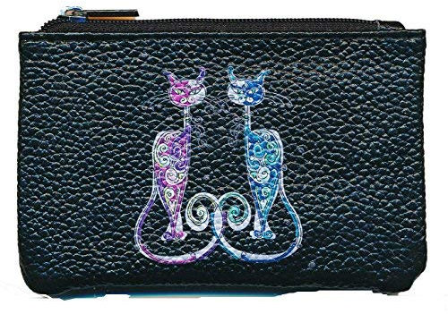 Syl'la Couple de Chat Porte Monnaie et cles Noir pour Femme