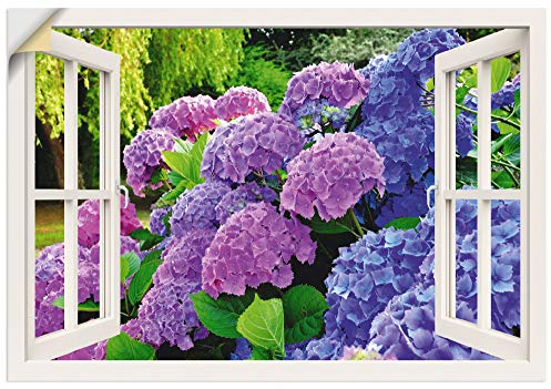 ARTland Wanddeko Wandtattoo selbstklebende Vinylfolie Botanik Blumen Hortensien Garten Blüten Landhaus T5PZ