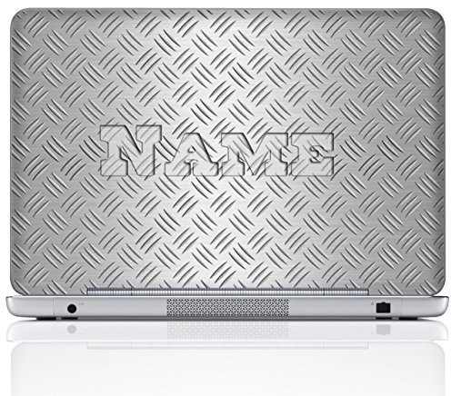 Meffort Inc Personalized Laptop Notebook Notebook Skin Sticker Cover Art Decal, Customize Your Name (17 Inch, Silver Metal)