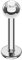 Piersando Piercing Stab Stecker Kugel mit Kristall Lippen Labret Lippenpiercing Ohr Tragus Ohrpiercing Helix Nase Intim Zungen Nasen 1,6mm x 10mm x 3mm Silber Clear