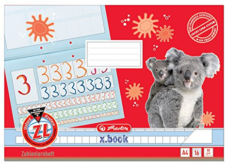 5 Zahlenlernhefte / A4 quer / 1. Schuljahr / 16 Blatt / Lineatur ZL