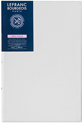 Lefranc Bourgeois 111137 Keilrahmen Serie - Klassisch, 100 % Baumwolle, 350g/m², Archivqualität, säurefrei für erhöhte Haltbarkeit, grundiert - 24x35cm