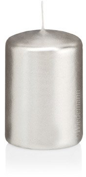 Adventskranzkerzen 4er Set Silber 100 x 50 mm (H x D) - Kerze - Weihnachtliche Stumpenkerzen in Silber - Unparfümiert - Made in Germany