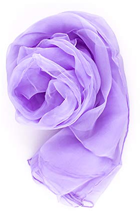 Tinitex Seidenschal Halstuch Schal Chiffon Flieder lila pastell Seide 180x55cm
