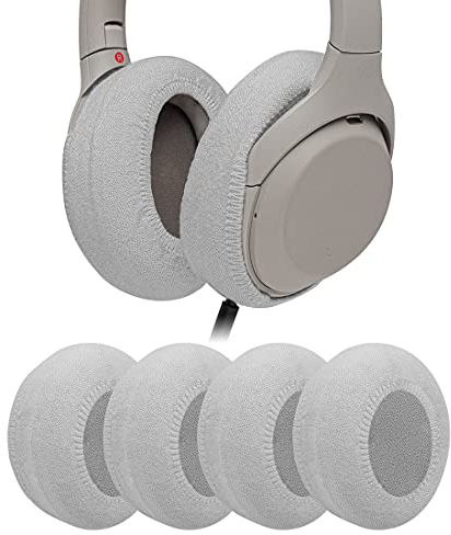 Geekria 2 Pairs Knit Headphones Ear Covers (Product Safety Certified), Washable & Stretchable Sanitary Protectors for Over-Ear Headsets, Sweat-Resistant (Size M/Grey)