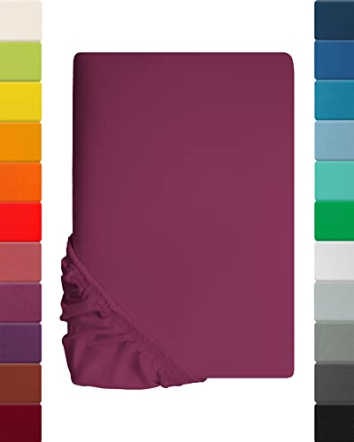 Lavea® Lenzuolo con Angoli Una Piazza e Mezza Francese 140x200 cm - 100% Cotone Morbido e Traspirante - per Materassi alti fino a 20 cm - con Elastico in Jersey - Lilla