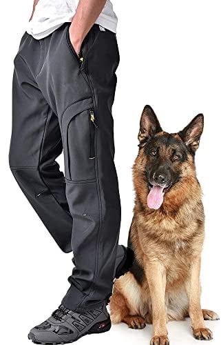 Jessie Kidden Waterproof Hiking Trousers Mens, Outdoor Snow Ski Fishing Walking Fleece Lined Insulated Soft Shell Winter Pants #MH4409-Grey-29