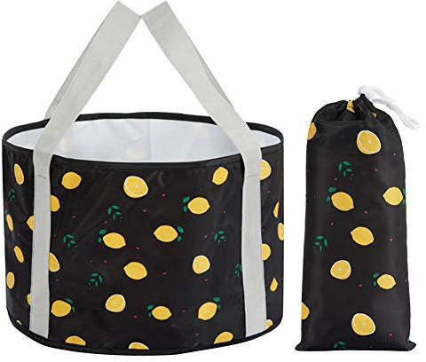 HOOYEE Multifunktions-Waschbecken, faltbar, tragbar, für Reisen, Outdoor, Camping, Wandern, Reisen, Angeln, Schwarz 18L