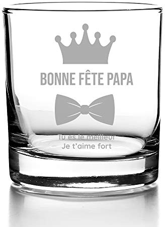 CADEAUX.COM - Verre à Whisky Tumbler Personnalisable 30cl - Idée Cadeau Papa Royal - Homme - Fête des Pères - Noël