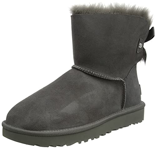 UGG Mini Bailey Bow II Ribbon, Stivali di moda Donna, Grigio, 37 EU