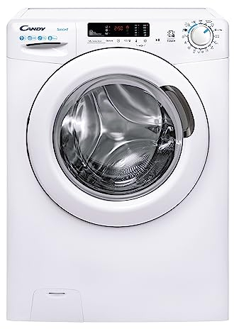 Candy Smart Inverter CS 1292DE-S, Lavadora 9 KG, 1200 RPM, Display Digit Touch, Tecnología NFC, Hygiene +, 15 Ciclos, 5 Rápidos, Motor Inverter, Inicio Diferido 24H, 76 DB, Blanco