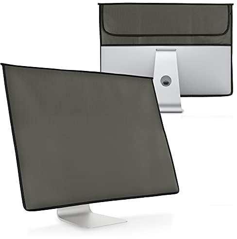 kwmobile Cover Compatible with 20-22 monitor - 3-IN-1 Case with Storage for Mouse, Keyboard - Dark Grey