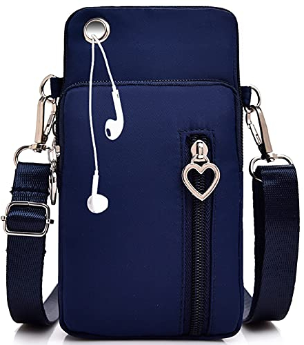DANXIAN Handytasche zum Umhängen Damen, Geldbörse Damen Brieftasche Kleine Umhängetasche mit Kopfhörer Eingang, Handy Schultertasche Verstellbar Abnehmbar Schultergurt für Handy unter 7 Zoll