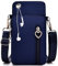 Petit Portefeuille de Sac à Main de téléphone, sac à bandoulière pour téléphone portable, bandoulière réglable et détachable pour téléphones portables de moins de 7 pouces (Bleu)