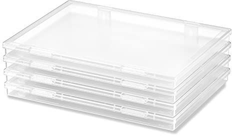 Denkee A4-Aktenkoffer, tragbare Projektbox, Kunststoff-Aufbewahrungsbox für A4-Papier, Dokumente, Zeitschriften, Papierhalter, Schutz, transparent, schlank, Aufbewahrungs-Organizer für Schule,