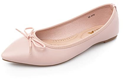 213 Ballerine Donna a Punta - Scarpe Donna - Ballet Flats (Pink, Size 38 EU)