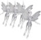 com-four® 4X Deko Engel Anhänger aus Acryl - Christbaumschmuck zum Anhängen - Aufhänger für den Weihnachtsbaum mit Glitzer und Mini-Pailletten - Filigrane Glücksbringer-Figur (silberfarben - Engel)
