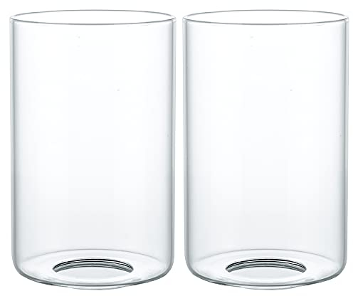 Skelang Abat-jour clair sans lèvres en verre, couvercle de lumière cylindrique avec ouverture de montage, remplacement pour lustre, lumière de vanité de salle de bain, pendentif, 2 Pcs
