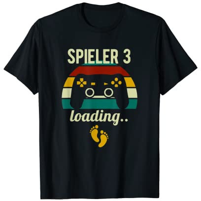 Fête prénatale enceinte - Joueurs de jeu 3 cadeaux de père T-Shirt