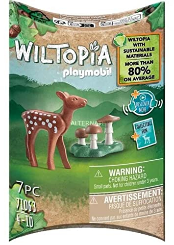 Playmobil 71063 Faon - Wiltopia - Carte d'animaux à Collectionner - Gamme Wiltopia avec Plus de 80% de matériaux recyclés ou biosourcés en Moyenne - Dès 4 Ans