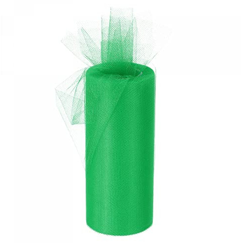 sourcing map 6 Inch 25 Yards Tulle Ribbon Rolls Pastel Netting Fabric Net Cloth for Gift Wrapping Christmas Wedding DIY Crafts, Grass Green