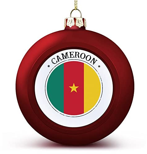 Kamerun Weihnachtskugeln Ornamente Weihnachten Kamerun Nationalflagge Hängende Kugel Dekorativ für Weihnachtsbäume, Urlaubsparty, Neujahrsgeschenk