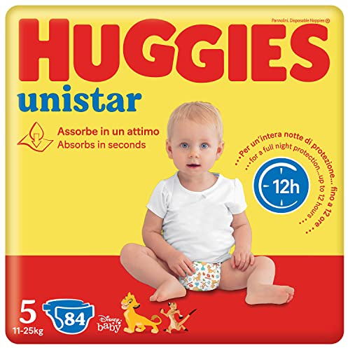 Huggies Unistar Windeln, Größe 5 (11-25 kg), Packung mit 84 Windeln (Basis)