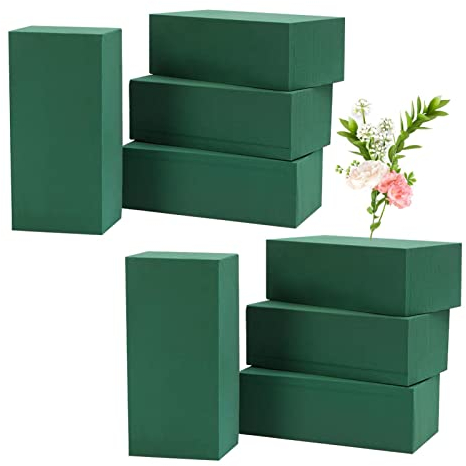 8er-Pack Steckschaum Blöcke, Trocken/Nasssteckschaum, Steckmos, Steckmasse, Steckziegel für Blumengestecke, Blumensteckschaum für Feiern, Hochzeit und Geburtst 23x11x7cm
