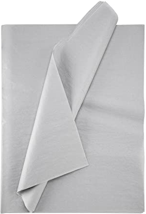 Seidenpapier bunt – 50 Blatt – 50 x 75 cm – Verpackungsmaterial für Kerzen, Kleidung, Seife – als Bastelpapier, Geschenkpapier – Hochzeit, Weihnachten – Füllmaterial in Versandkartons – GRAU