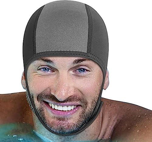 Bonnet de bain pour femme, bonnet de surf en néoprène de 2,5 mm – Combinaison de plongée extensible pour adulte, réglable, pour plongée, surf, kayak, radeau, canoë, tuba Geteawily