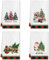 Ohok 4 Stück Weihnachten Handtücher 45x65 cm, Mode Dekoration Küchentücher Weihnachtsmann Geschirrtücher Weiche Mikrofasertücher für Badezimmer Küche Trockentuch Weihnachten Deko (Set P)