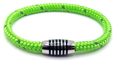 Generisch JoJewelry Armband Emalines in verschiedenen Farben mit Edelstahlmagnetverschluss (Green reflec, 20.50, Zentimeter)
