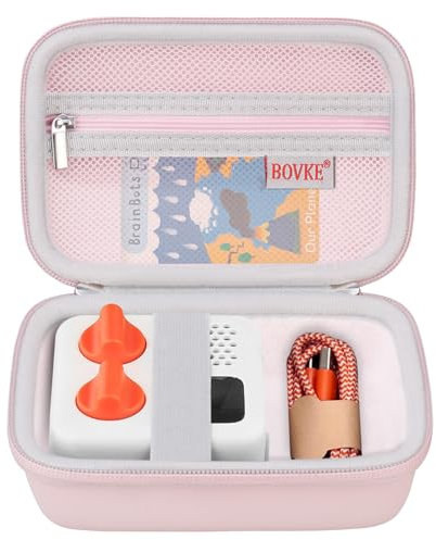 BOVKE Carrying Case for KODAK Smile+ Wireless Digital Instant Print Camera, Smile+ Portable 2x3” Instant Photo Printer Camera Travel Bag with Space for Photo Papers Cables, Pink+Pink
