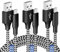 Micro USB Charging Cable 10/10/10FT, 3 Pack Nylon Braided Charger Cables for Samsung, Nexus, LG, Smartphones, Tablets, Kindle, Game Consoles, Cameras, Hard Drives, and More, Black&White