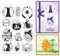 INFUNLY Osterhase Magic Clear Stamp Wiederverwendbare Eier Transparente Stempel Für Scrapbooking Stern Sonne Gummistempel Blumenwörter Silikonstempel Für Ostern Kartenherstellung Journaling Fotoalbum
