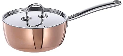 FINMAT Casserole avec couvercle, 1,5 l, cuivre/inox