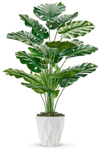Der Rose Piante finte di Monstera in vaso bianco, 71,1 cm, per interni, decorazione per casa, ufficio, soggiorno