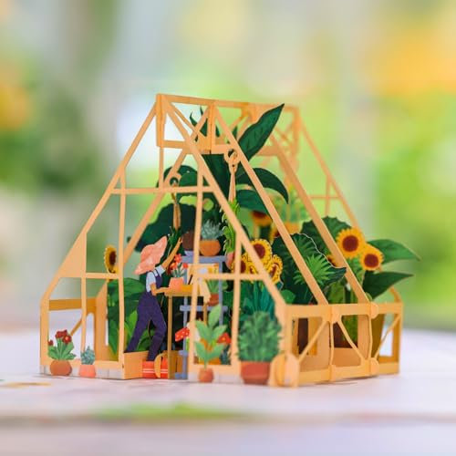 UNIPOP Gewächshaus Pop-Up-Karte, Geburtstagskarten für Mama, Ehefrau, Muttertagskarte, Geburtstagskarte für Tochter, Valentinstagskarte