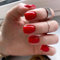 NLFOX 24pcs Square Red False Nails - Medium Length, Glossy Full Cover, Press On, Long Lasting, Removable Nails - Women Girls Nail Art