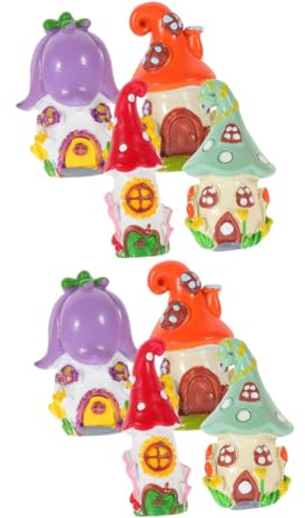 TOYANDONA 8 STK Mikro-landschaftsdekoration Wohnkultur Bastelset Mini-Handwerk Zu Hause Mini-feenhäuschen Miniatur-hausornament Winzige Feenhausdekoration Mini-feenhaus Mini-Ornament Harz